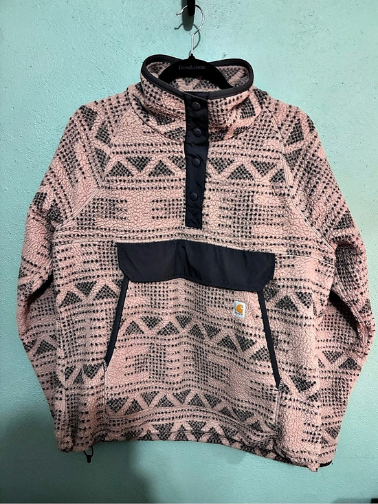 Carhartt Jackets & Blazers - Carhartt Women’s L Relaxed Fit Sherpa Fleece Pullover Malt Geo Aztec